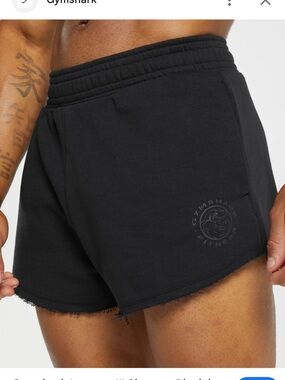 Gymshark Men's Black Frayed Hem Athletic  LEGACY 4" SHORTS size M